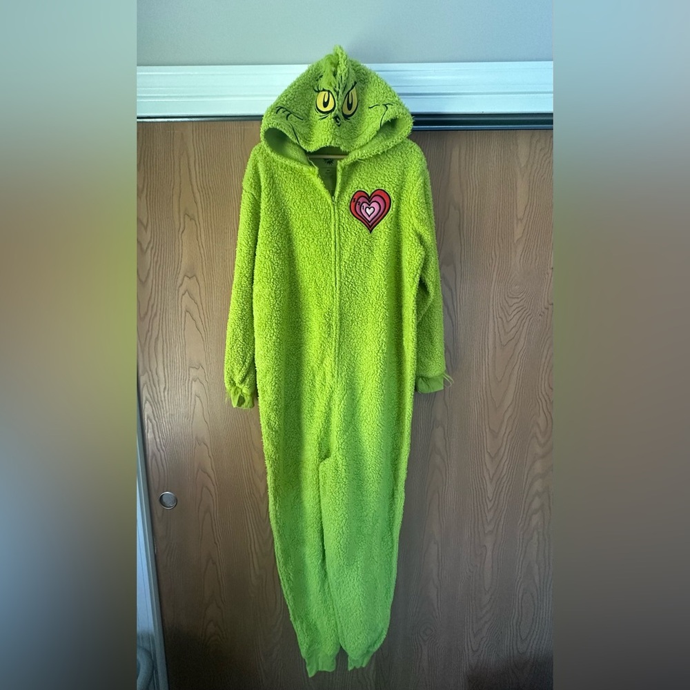 Dr. Seuss Grinch Lime Green Fleece Onesie